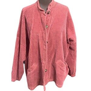 Bryn Walker Women's Jacket Oversized M Corduroy Dolman Long Sleeve Cotton Plum